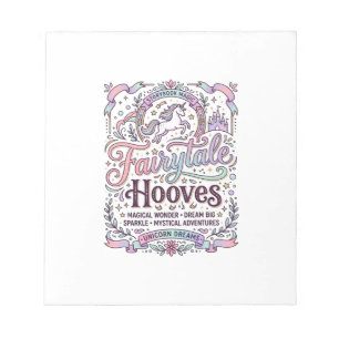Bloco De Notas Conto de Fadas Unicórnio Cascos Design de Merch Or