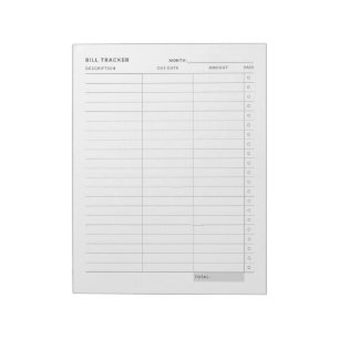 Bloco De Notas Controlador de despesas simples mínimo