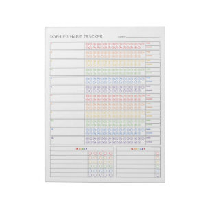 Bloco De Notas Controlador de Hábito Mensal - Planejador Minimal