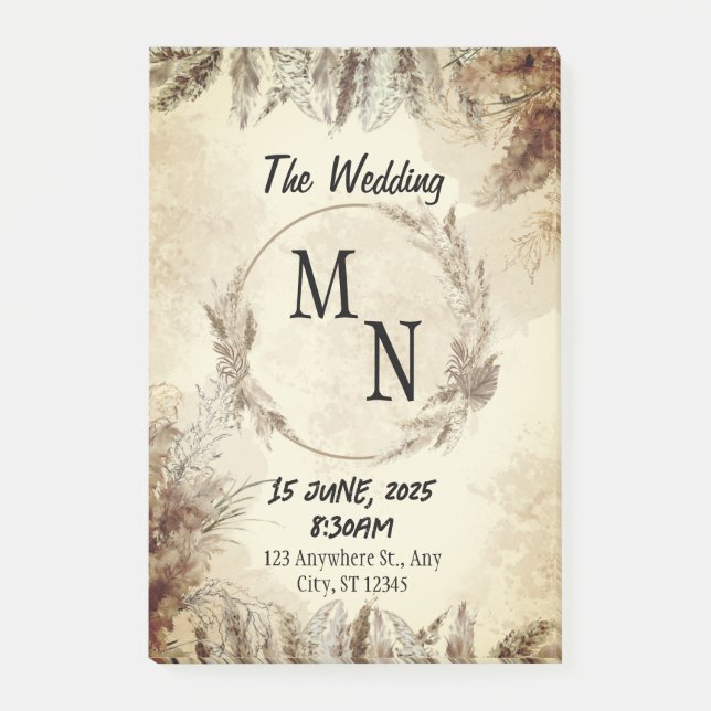 Bloco De Notas Convite de casamento (Frente)