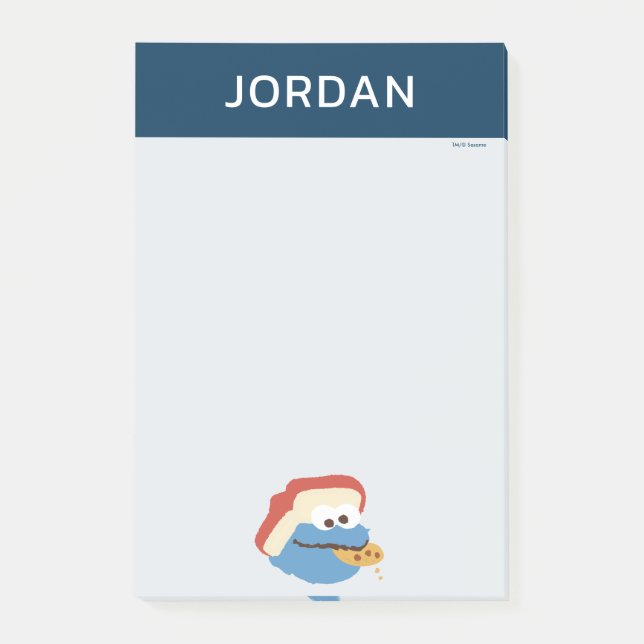Bloco De Notas Cookie Monster Camp Cookies | Adicione seu nome (Frente)