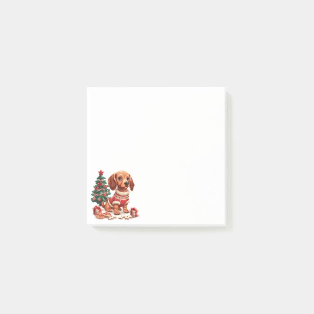 Bloco De Notas Cookies Feriados de Cão de Natal (Frente)