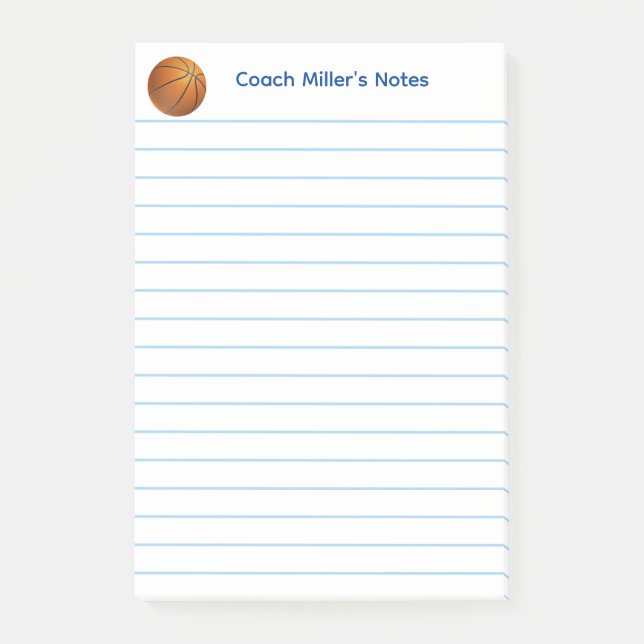 Bloco De Notas Cool Basketball Coach Lined Custom (Frente)
