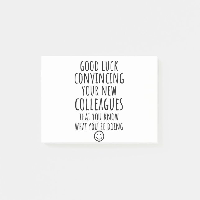 Bloco De Notas Cópia da Boa Sorte Convencendo Seus Novos Colegas (Frente)