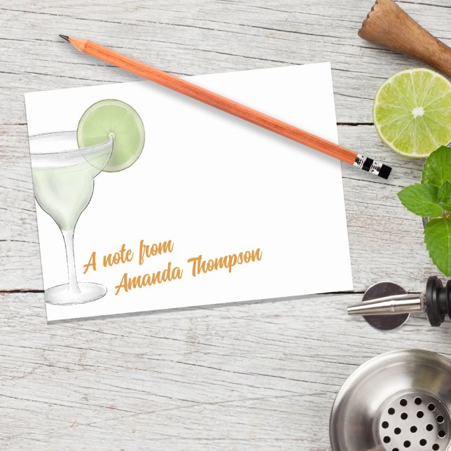 Bloco De Notas Coquetéis Margarita Cócegas Cócegas Cute Personali (Cute post it note with watercolor margarita cocktail)