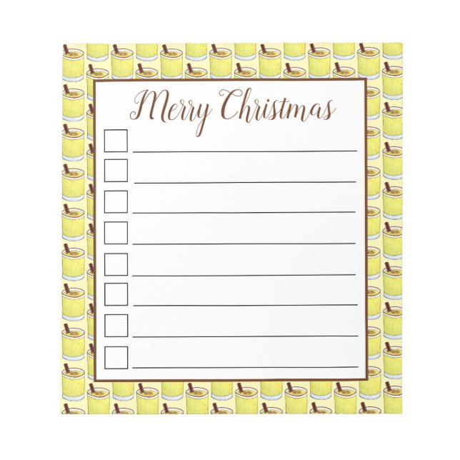 Bloco De Notas Coquito Porto Rico Eggnog Bebe Feliz Natal (Frente)