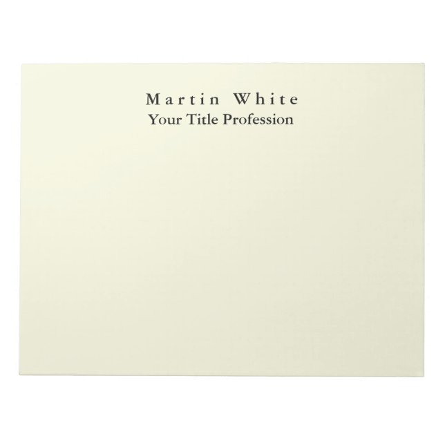 Bloco De Notas Cor bege - Simples Profissional Moderno (Frente)