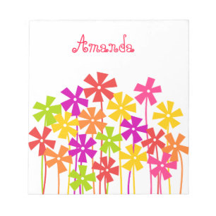Bloco De Notas Cor da flor, cor-de-rosa, cor-de-laranja simples