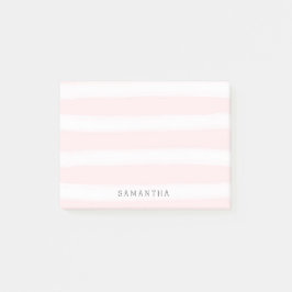 Bloco De Notas Cor d'água das tiras brancas cor-de-rosa macio