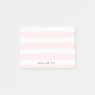 Bloco De Notas Cor d'água das tiras brancas cor-de-rosa macio