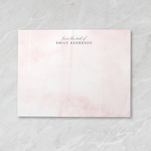 Bloco De Notas Cor d'água rosa da mesa do monograma