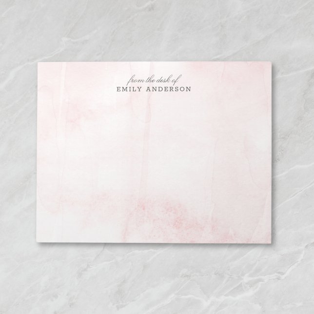Bloco De Notas Cor d'água rosa da mesa do nome personalizado (Criador carregado)