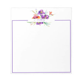 Bloco De Notas Cor d'água roxa Iris personalizada