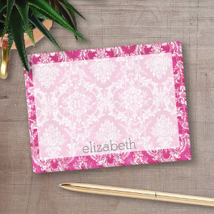 Bloco De Notas Cor damasco Cinza Rosa Quente