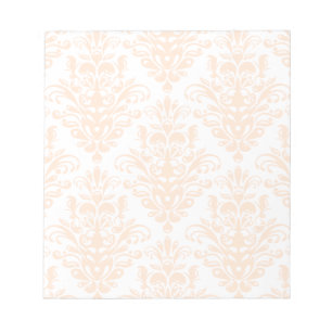 Bloco De Notas Cor damasco elegante cor-de-rosa e branca coral