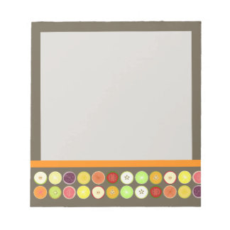 Bloco De Notas Cor de fundo do suco/diy de fruta retrô PixDezines