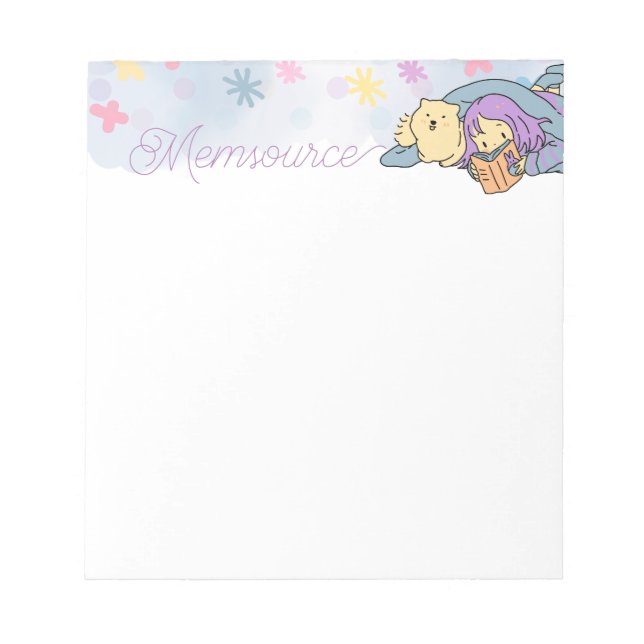 Bloco De Notas Cor de nublado do Unicórnio Cute Personalizado (Frente)