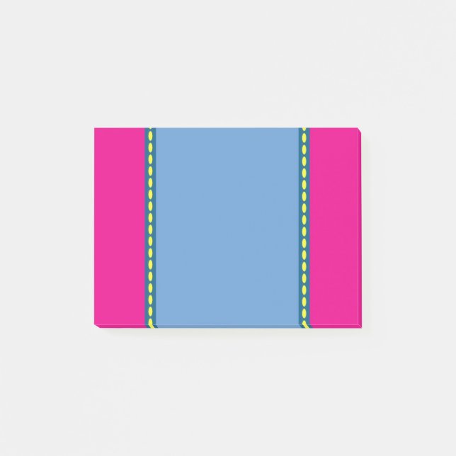 Bloco de Notas Cor-de-Rosa, Azul e Amarelo (Frente)