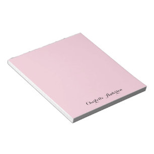 Bloco De Notas Cor-de-rosa-branco monograma   Feminina Minimalist