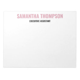 Bloco De Notas Cor-de-rosa-chic moderno, branco e preto