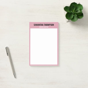 Bloco De Notas Cor-de-rosa-chic moderno, branco e preto