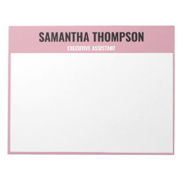 Bloco De Notas Cor-de-rosa-chic moderno, branco e preto