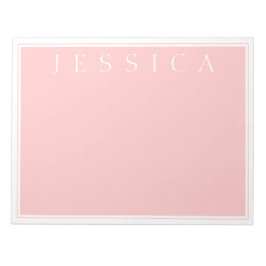 Bloco De Notas Cor-de-Rosa claro | Seu nome