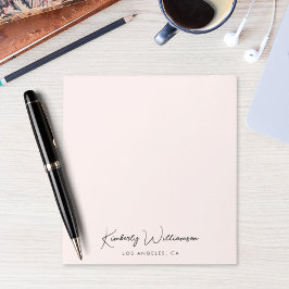 Bloco De Notas Cor-de-rosa do Monograma de Script de Assinatura C