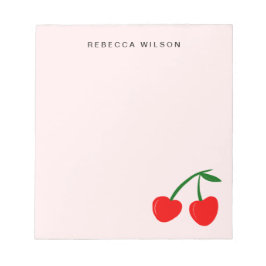 Bloco De Notas Cor-de-rosa do Namorados Personalizado de Cereja C