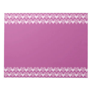 Bloco de notas cor-de-rosa dos corações