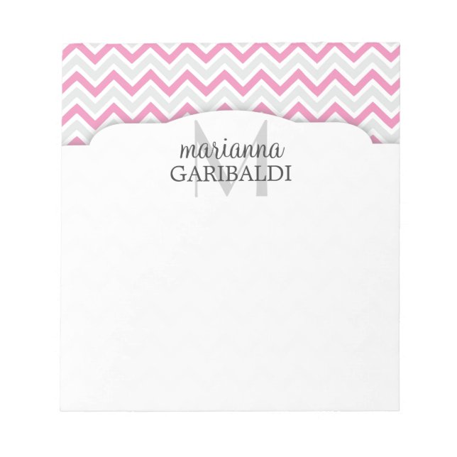 Bloco De Notas Cor-de-rosa e moderno personalizado (Frente)