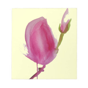 Bloco De Notas Cor-de-rosa Magnolia, flor de aquarela