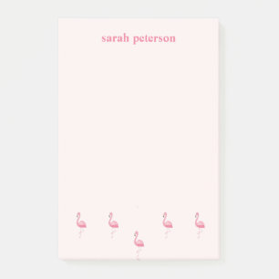 Bloco De Notas Cor-de-rosa-rosa, nome personalizado flamingo, ros