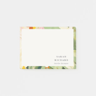 Bloco De Notas Cor de rosa verde pintada cor-de-rosa chic boho