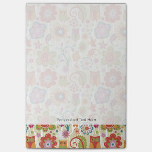 Bloco De Notas Cor floral e coruja