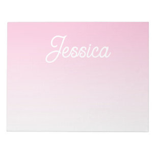 Bloco De Notas Cor Ombre Rosa Claro (Editável) & Seu Texto