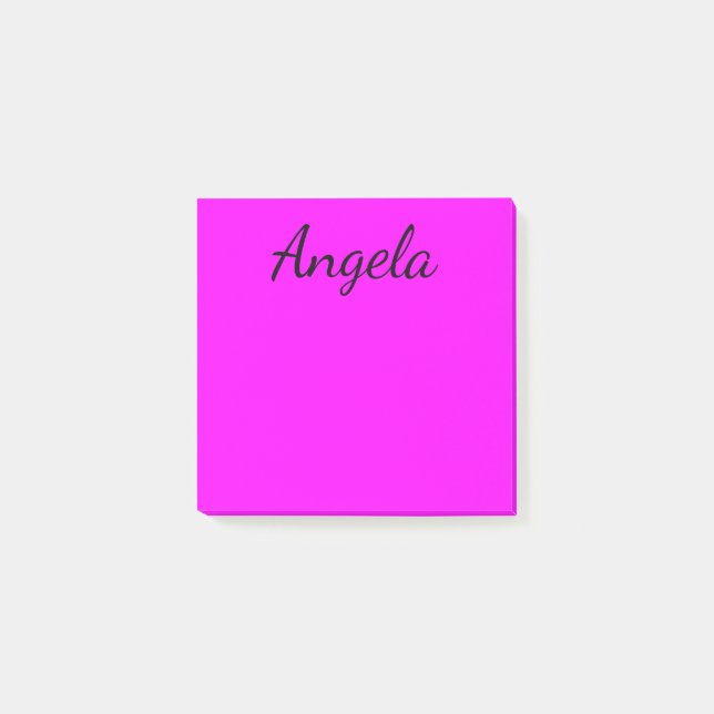 Bloco De Notas Cor Personalizada de Rosa-Fúcsia Sólido (Frente)