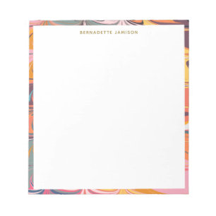 Bloco De Notas Cor Personalizado Colorido Mármore Abstrato Remoin