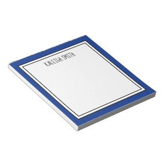 Bloco De Notas Cor Real Azul-Branco Personalizada Editável