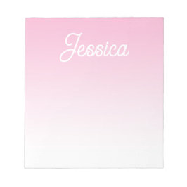Bloco De Notas Cor Rosa Claro Ombre (Editável) & Seu Texto