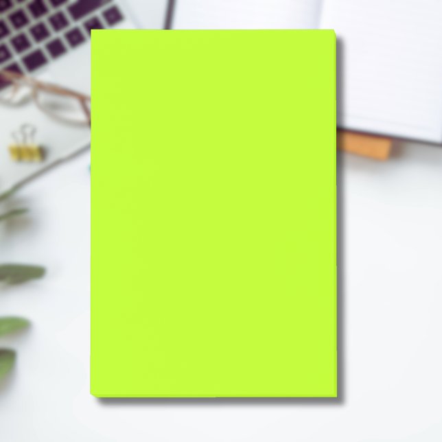 Bloco De Notas Cor sólida do Limão Neon | Clássico | Elegante (Criador carregado)