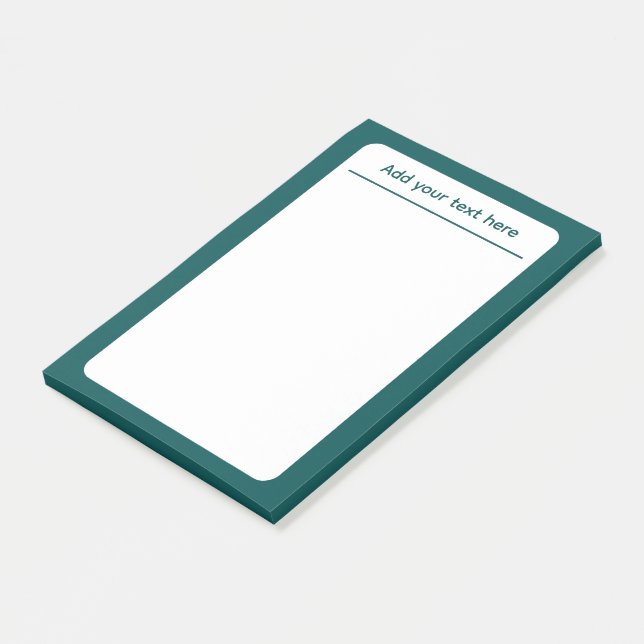 Bloco De Notas Cor Sólida do Teal Escuro Personalizada (Inclinado)