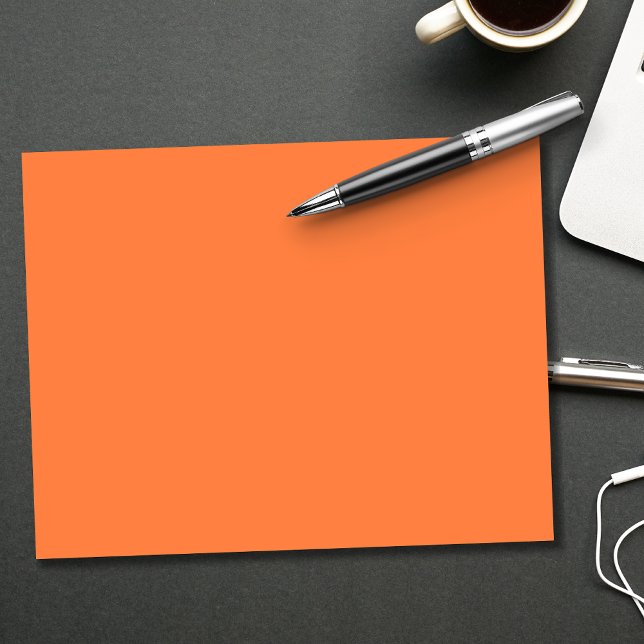 Bloco De Notas Cor Sólida Laranja Mango | Clássico | Elegante (Criador carregado)