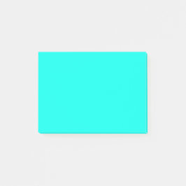 Bloco De Notas Cor Sólida Neon Turquoise | Clássico