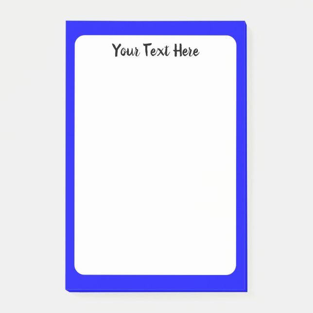 Bloco De Notas Cor Sólido Azul Neon (Frente)