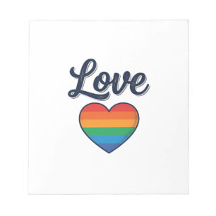Bloco De Notas Coração Arco-íris de Amor Orgulho Camisa Desenho V