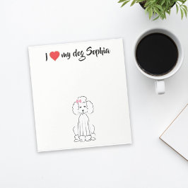 Bloco De Notas Coração Bonito Eu Amo Meu Cachorro Costumado