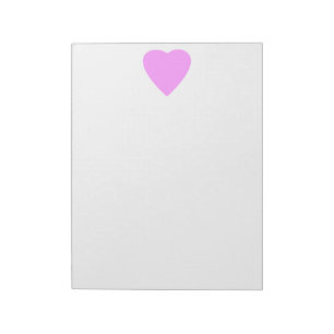 Bloco De Notas Coração cor-de-rosa do amor no branco