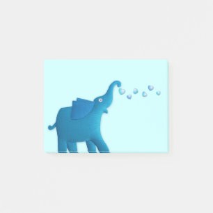 Bloco De Notas coração de elefante azul
