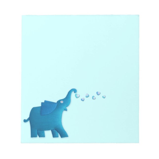 Bloco De Notas coração de elefante azul (Frente)